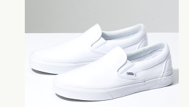 2 Pairs of True White Vans Slip On Shoes US Woman's Size 8, US Men's Size 7 Picture Design - Custom Order