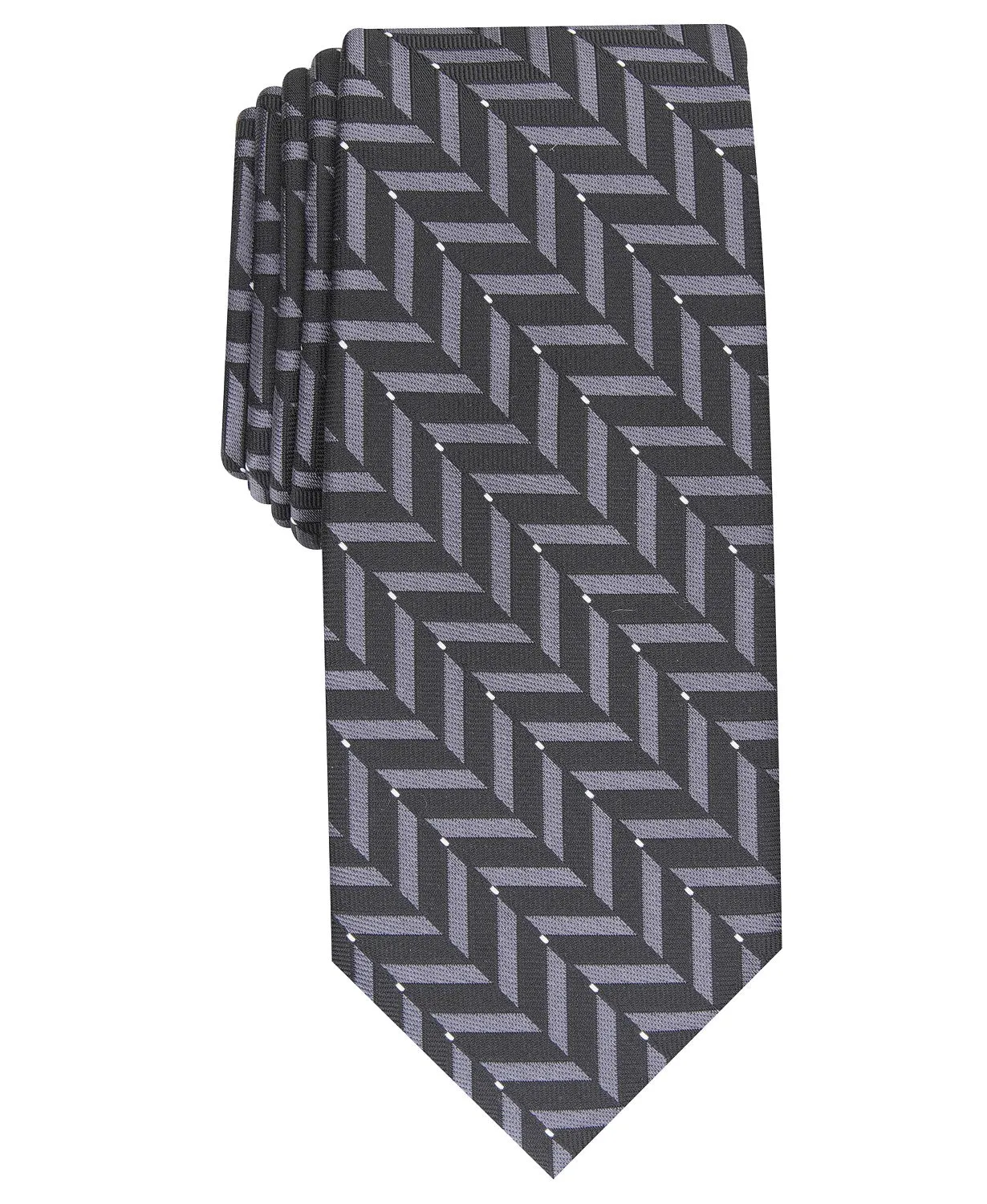 Alfani Men's Slim Geometric Tie  Black Size Regular