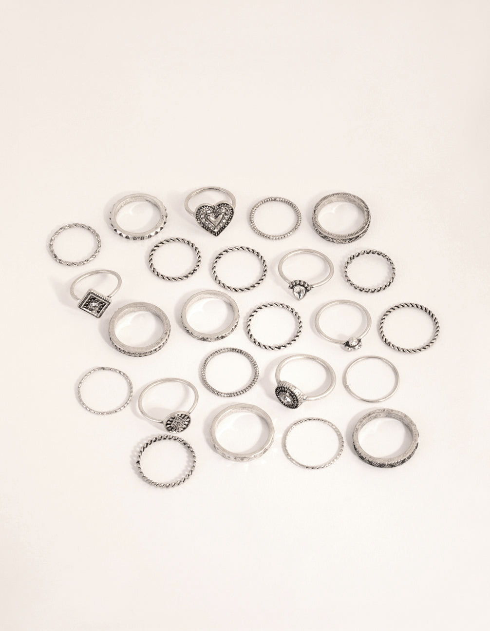 Antique Silver Etched Ring 24-Pack