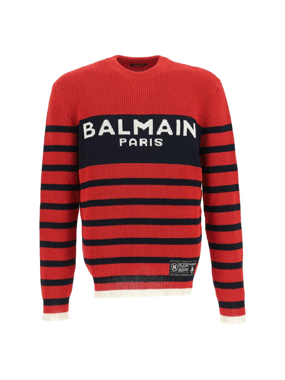 Balmain Stripe Knitted Crewneck Jumper