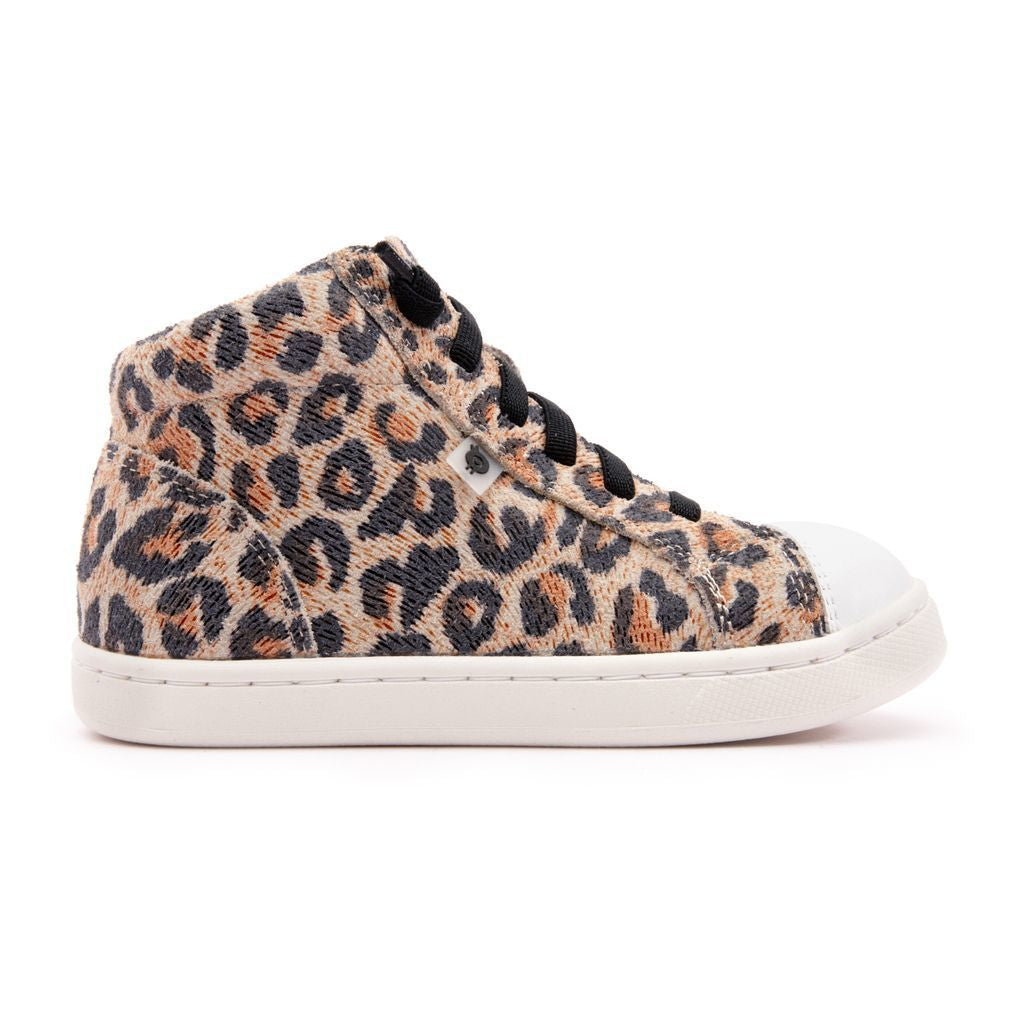 Beige Leopard High Top Sneakers