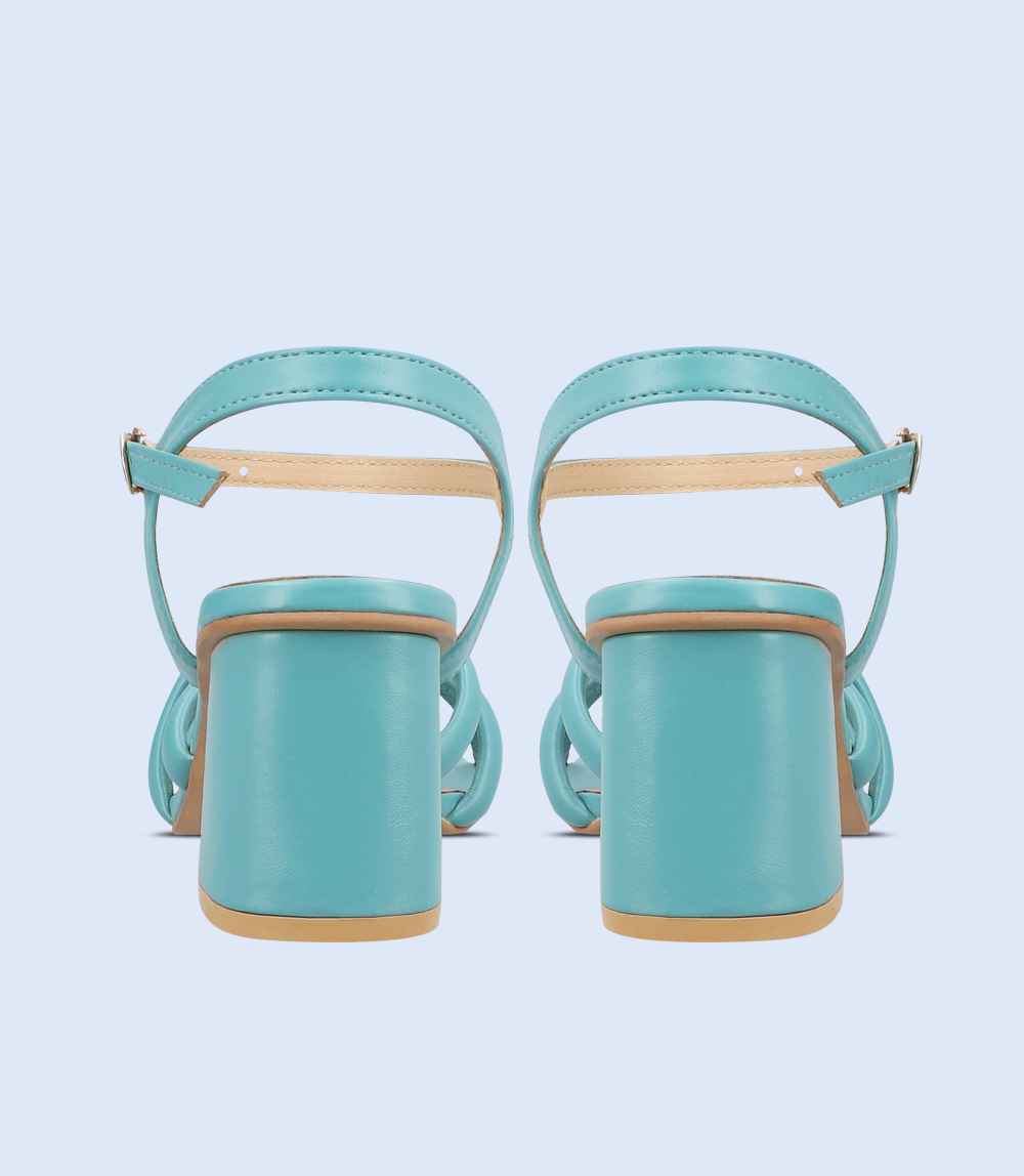 BW9382-TEAL-Women Sandal Heel