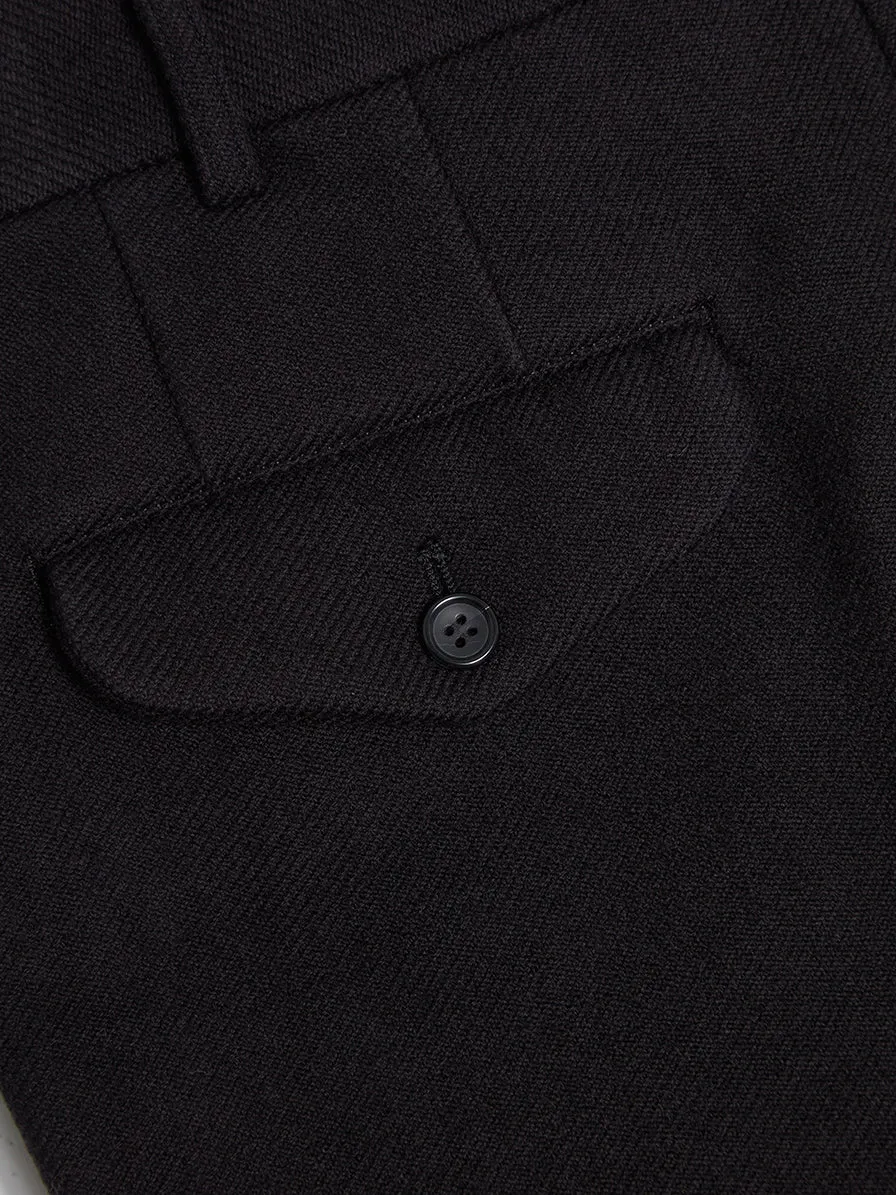 Cotton Wool Twill Pant, Black