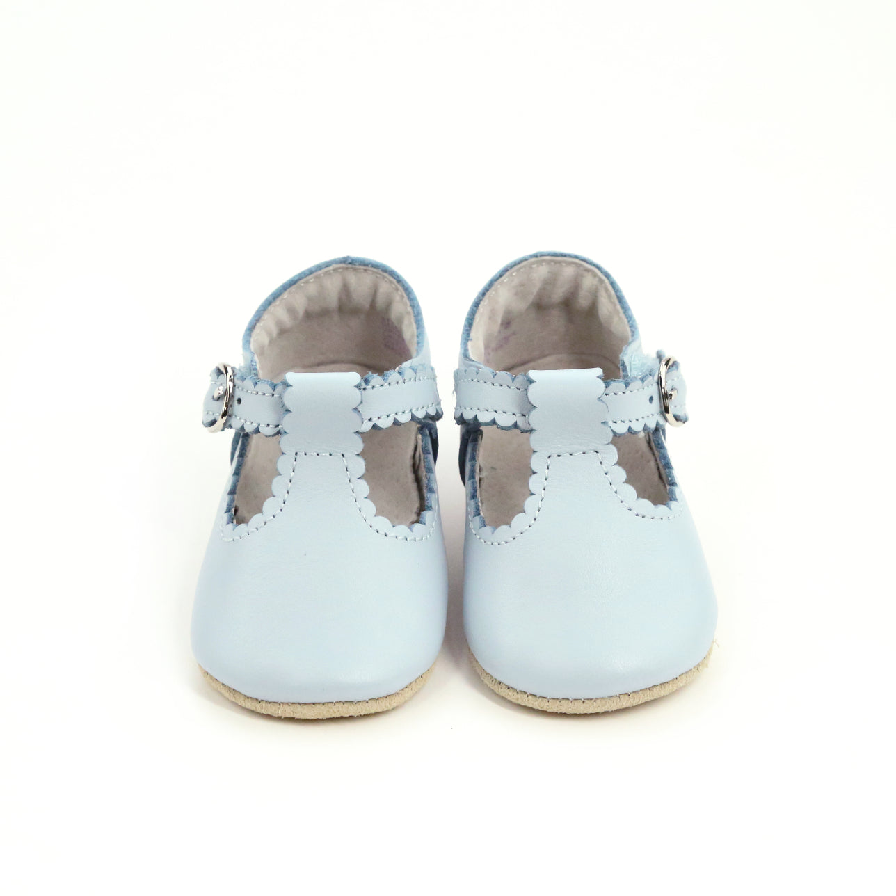 Elodie Girls Scalloped T-Strap Mary Jane Crib Shoe (Infant)