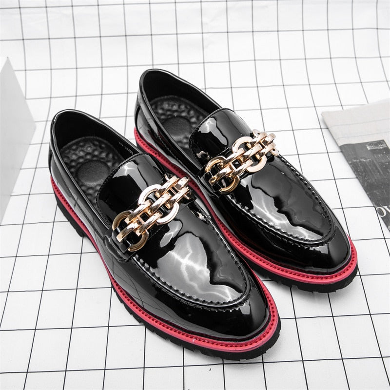 Embroidery Belt Buckle Decoration Slip-On Casual Shoes Low Heel Comfortable Classic Men Shoes