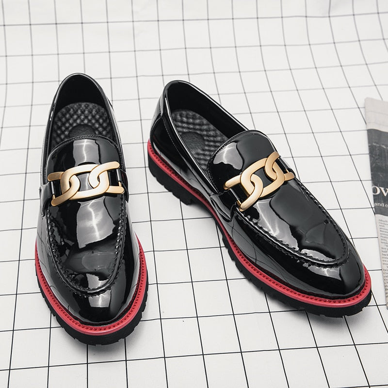 Embroidery Belt Buckle Decoration Slip-On Casual Shoes Low Heel Comfortable Classic Men Shoes