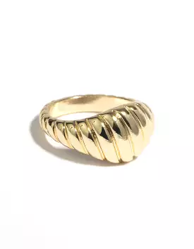 Gold RIbbed Ring