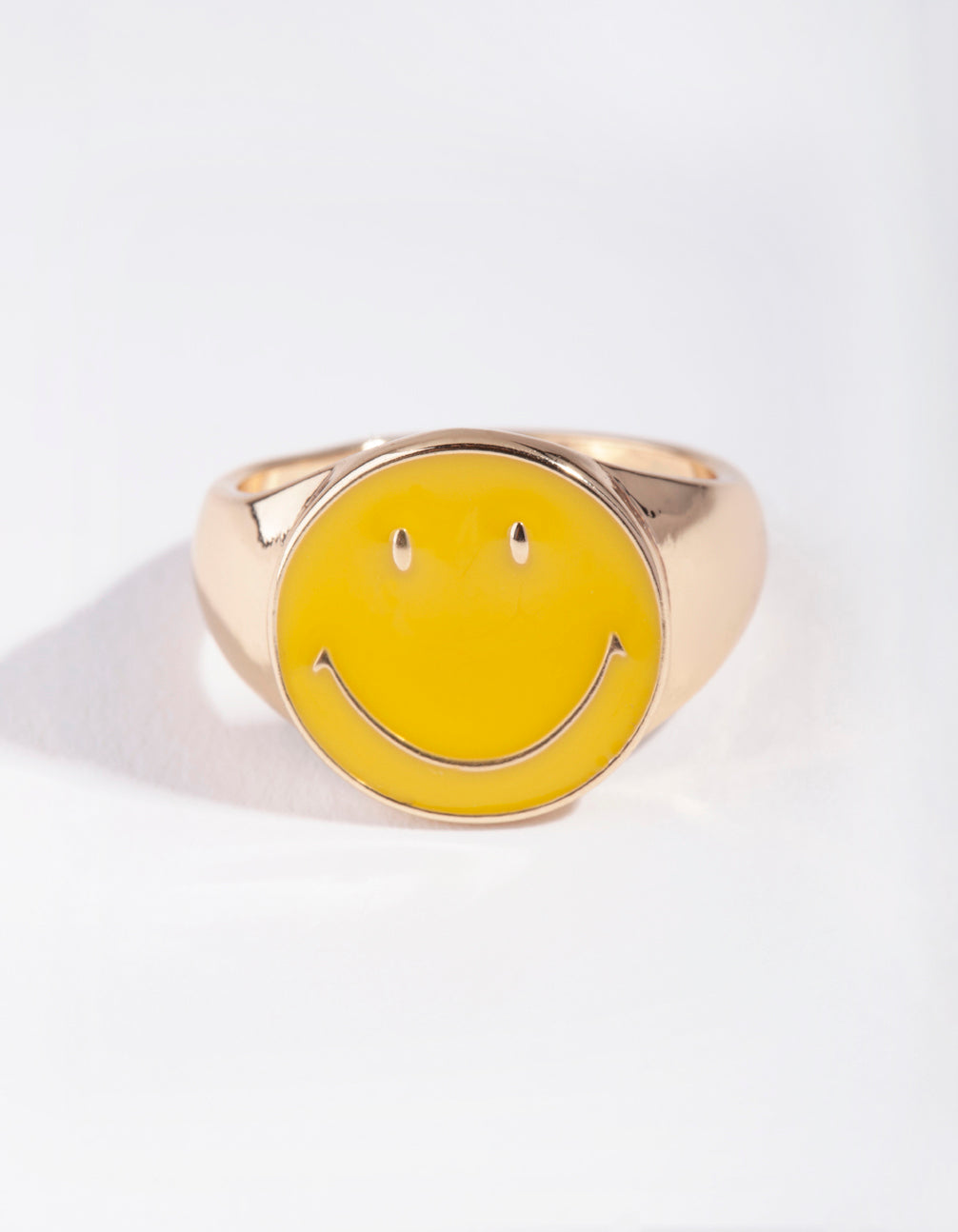 Gold Yellow Smiley Face Ring