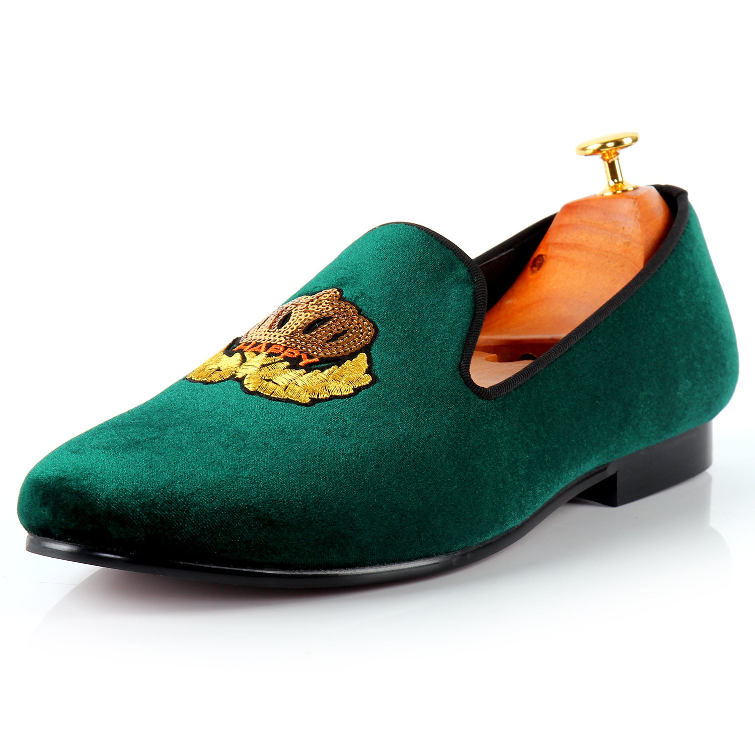 Harpelunde Velvet Loafer Men Flats Handmade Embroidered Casual Shoes