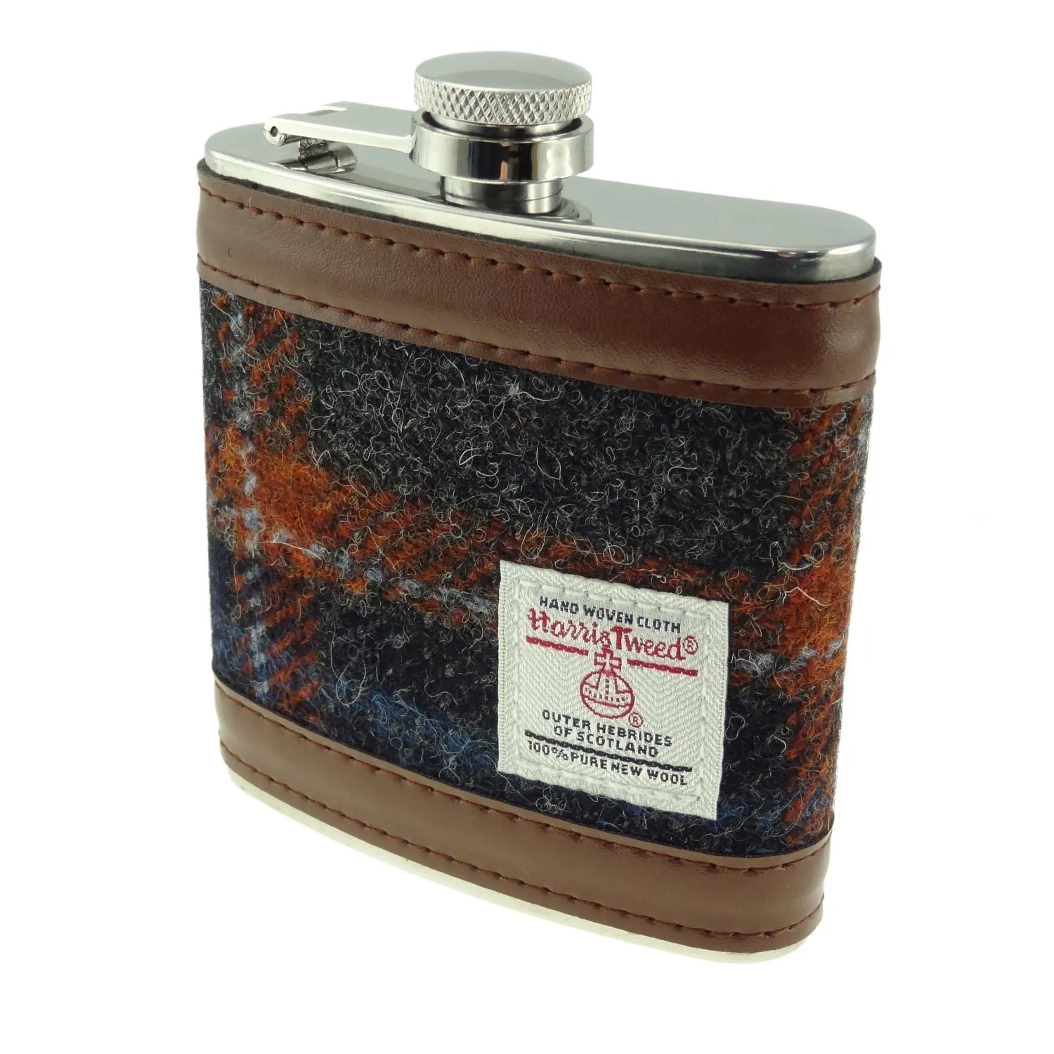 Hip Flasks with Harris Tweed