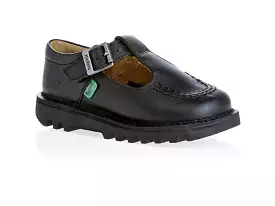 Infants Youths Kickers KICK T CORE Leather T Bar Shoes Black