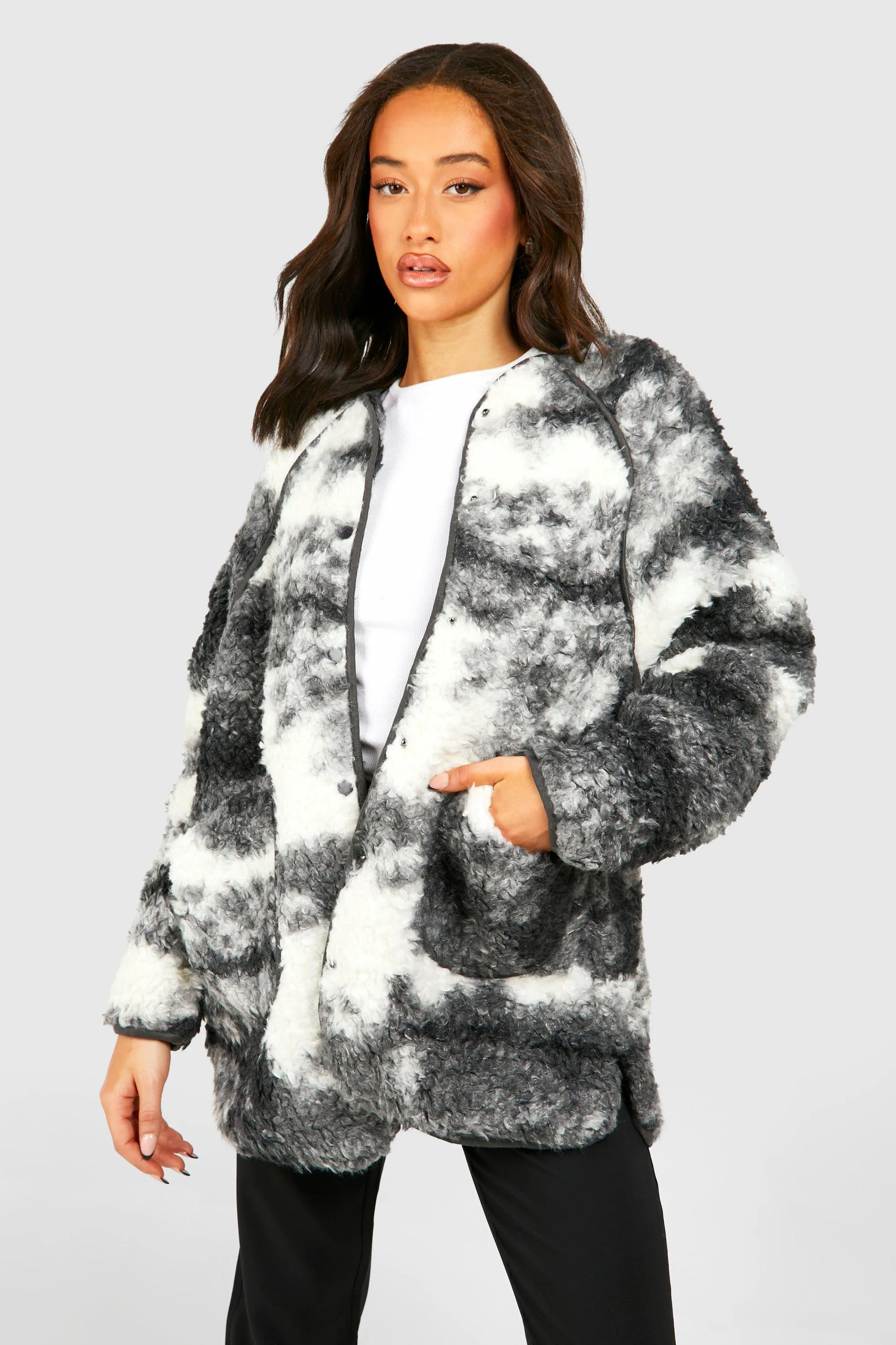 Jackets & Coats | Printed Teddy Jacket | boohoo