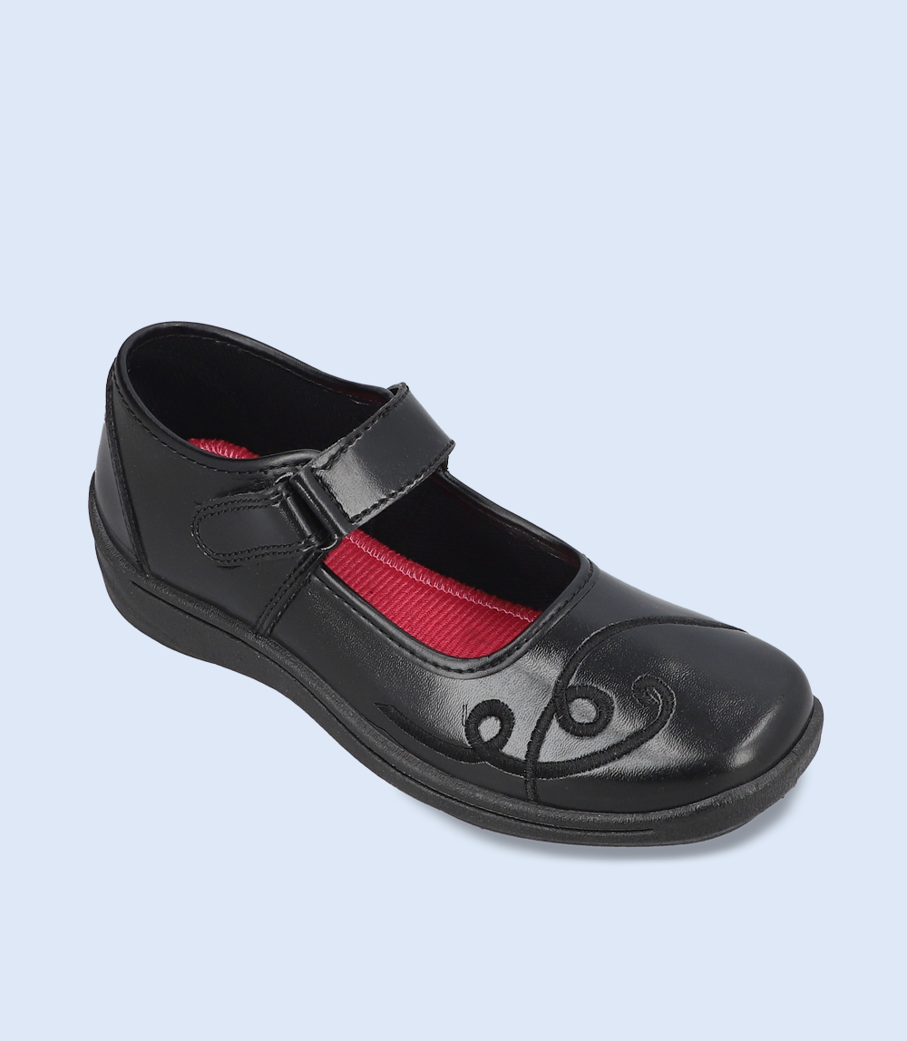 KG0094-BLACK-School Shoes For Girls