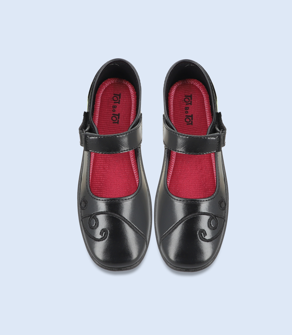 KG0094-BLACK-School Shoes For Girls