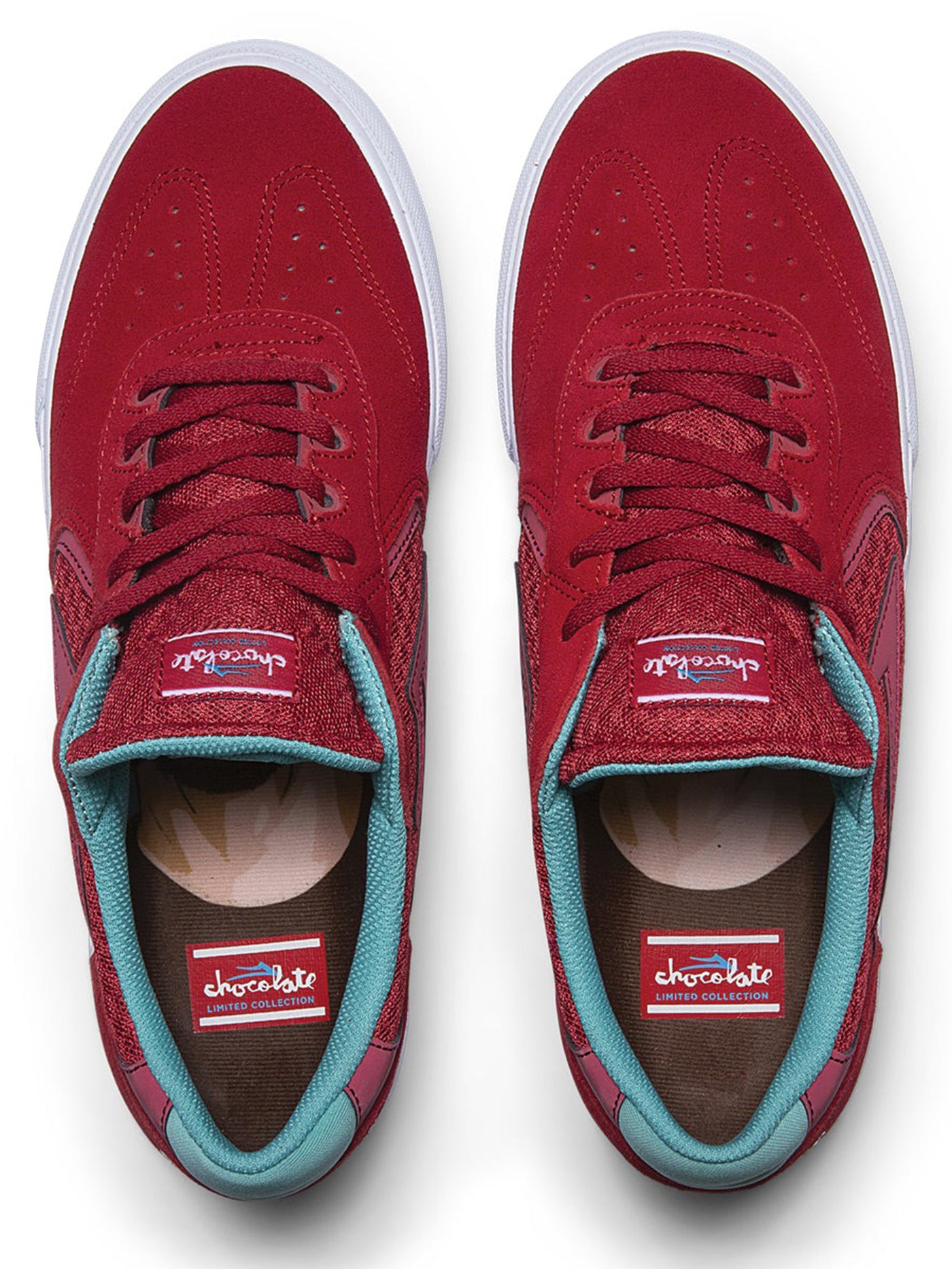 Lakai x Chocolate Atlantic Vulc Red Suede Shoes