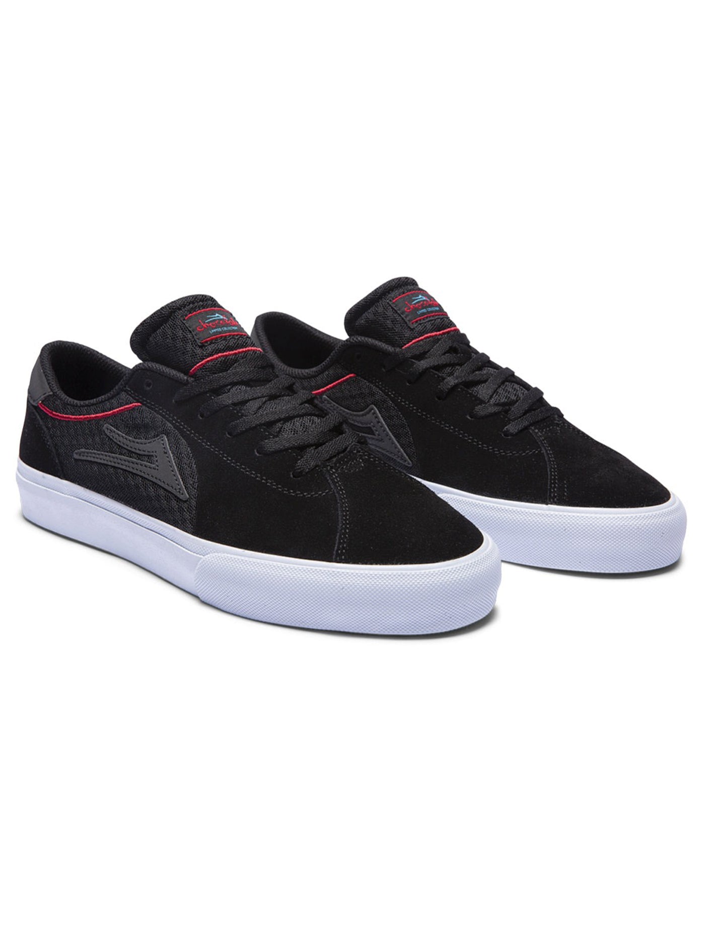 Lakai x Chocolate Flaco 2 Black/Red Suede Shoes