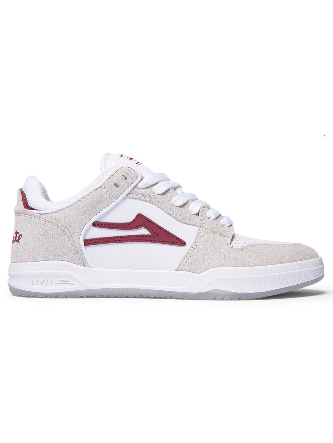 Lakai x Chocolate Telford Low White/Red Suede Shoes