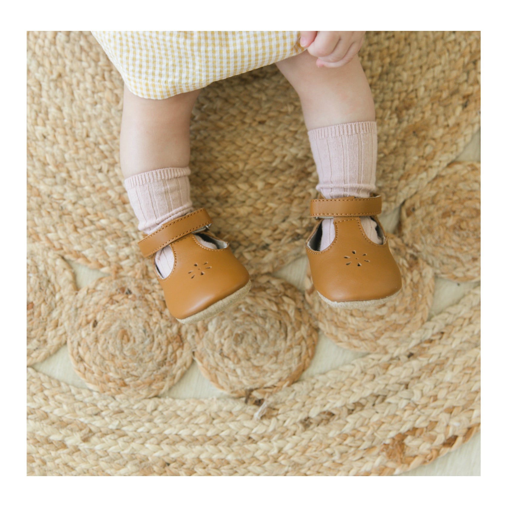 Lisette T-Strap Mary Jane Crib Shoe (Infant)