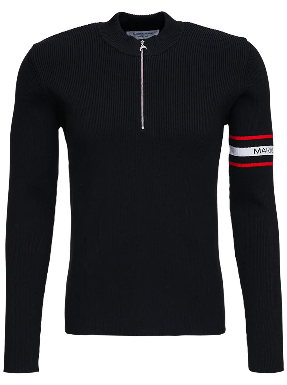 Marine Serre Half-Zip Ribbed Jumper