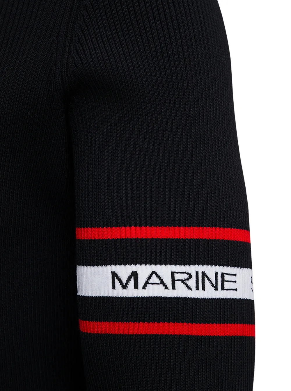 Marine Serre Half-Zip Ribbed Jumper