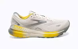 Men's Brooks Adrenaline GTS 23, White Sand/Grey/Cyber Yellow, 10.5 D Medium