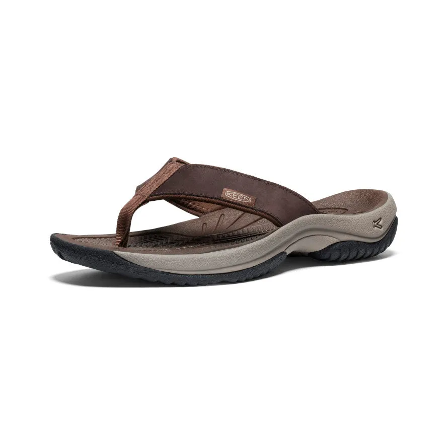 Men's Kona Leather Flip-Flop  |  Java/Dark Earth