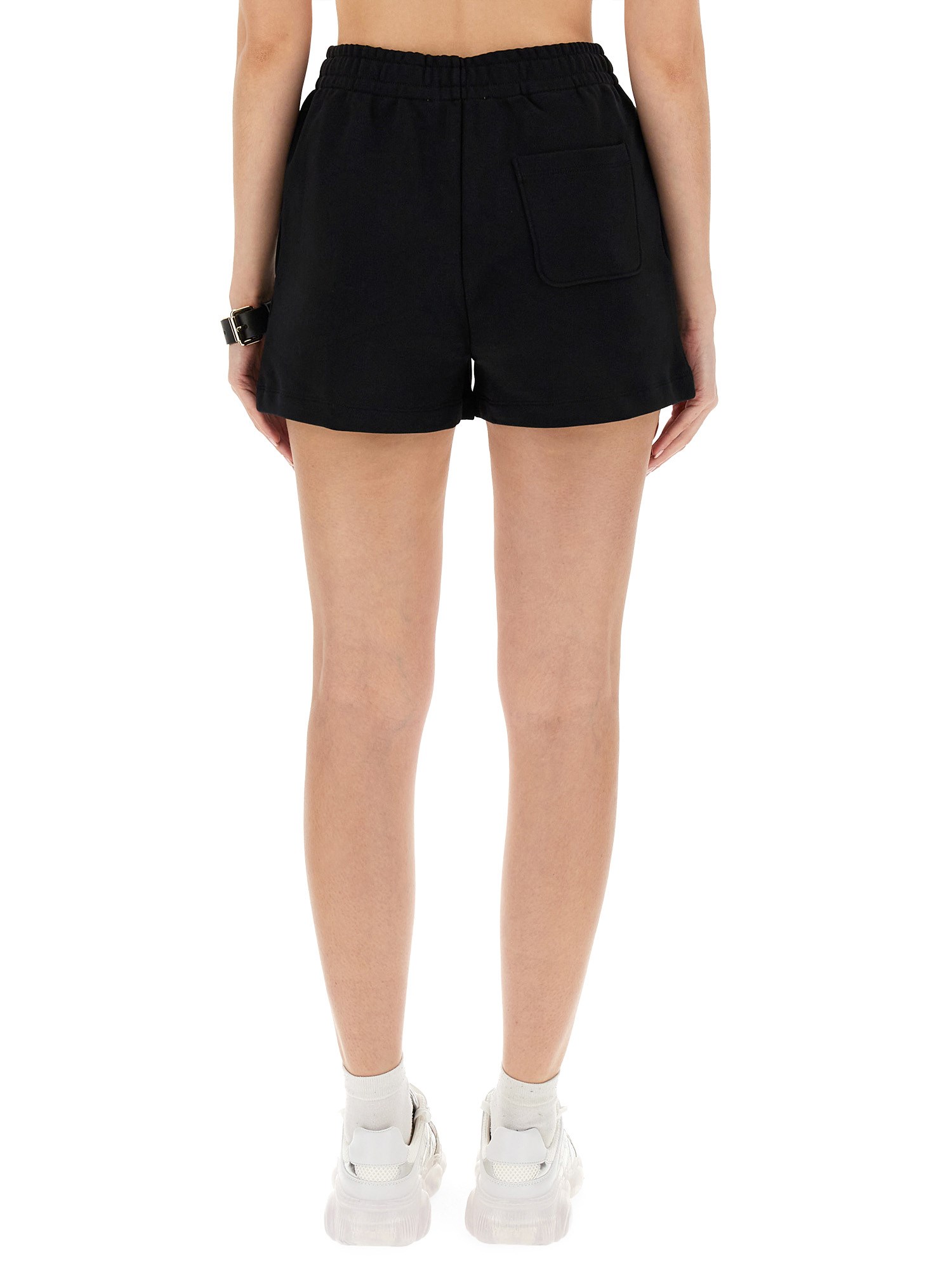 MOSCHINO    COTTON FLEECE SHORTS WITH TEDDY PRINT