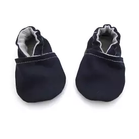 Navy Brushed Denim Baby Shoes