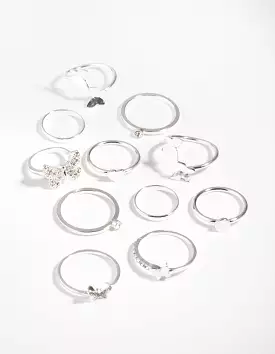 Silver Butterfly Wrap Rings