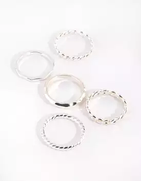 Silver Croissant Ring 5-Pack