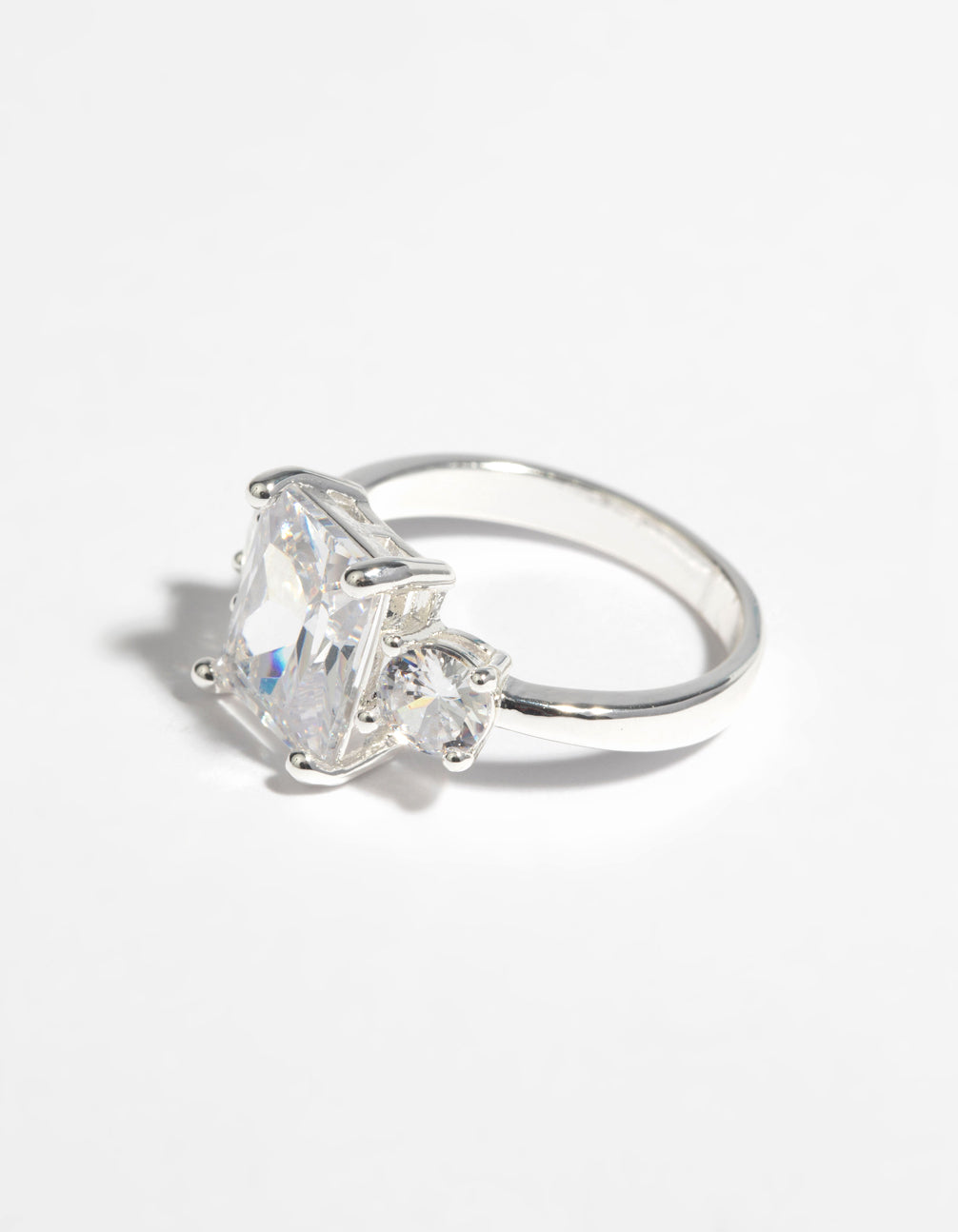 Silver Cubic Zirconia Engagement Ring