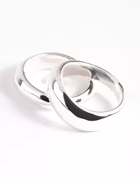 Silver Plated Irregular Ring Set