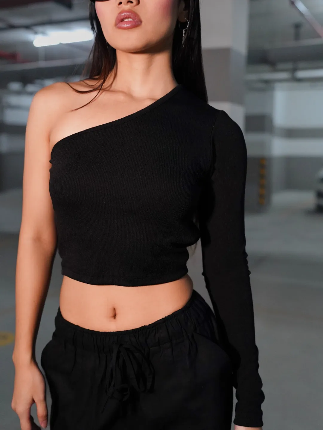 Stretchable Ribbed Top with Back Cut Outs