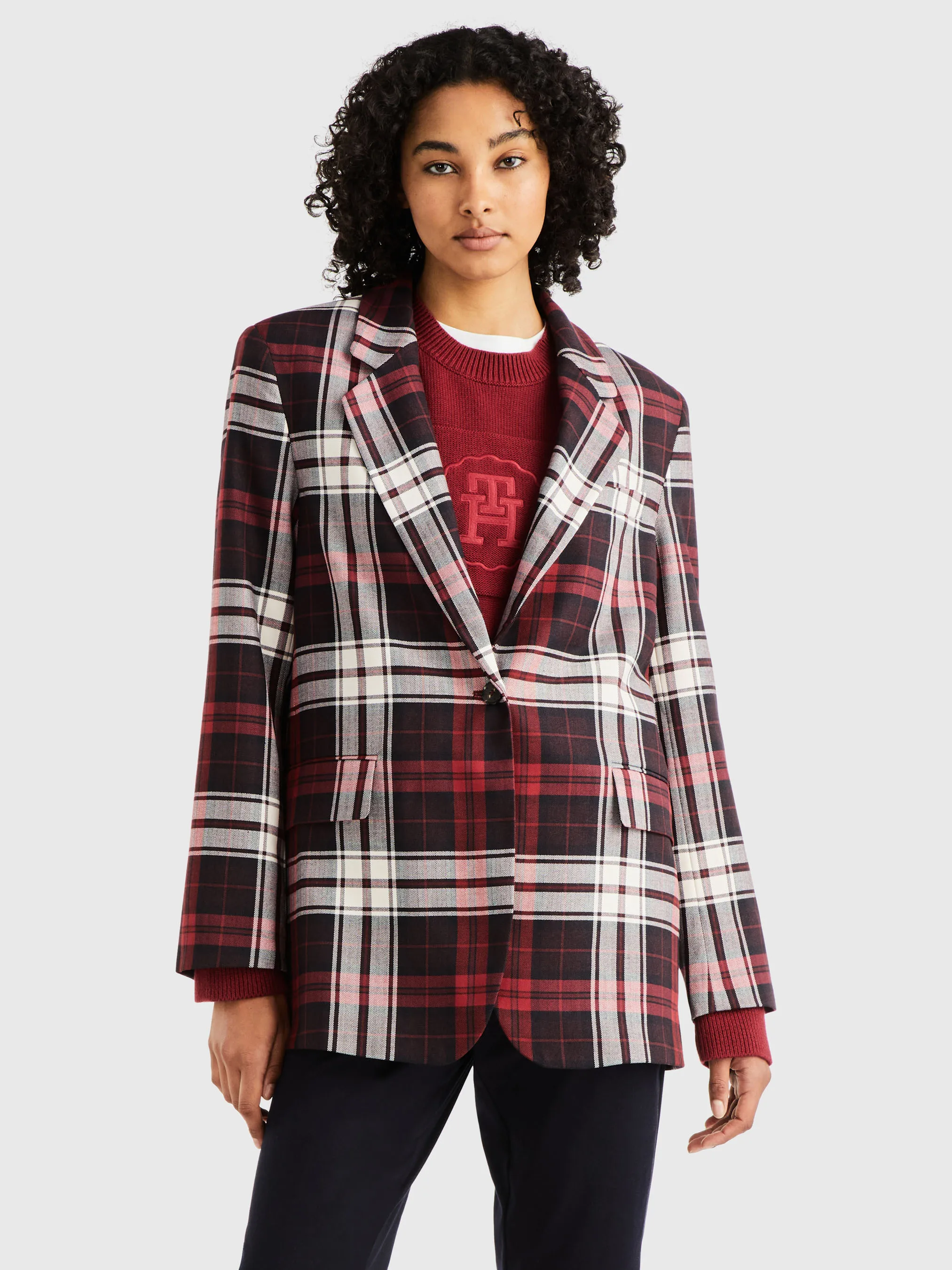 Tartan Relaxed Blazer | Coats & Jackets | Tommy Hilfiger