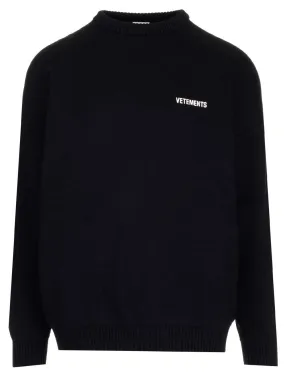 Vetements Logo Printed Knit Jumper